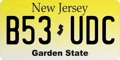 NJ license plate B53UDC