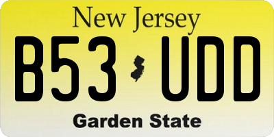 NJ license plate B53UDD