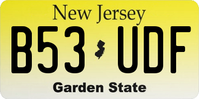 NJ license plate B53UDF