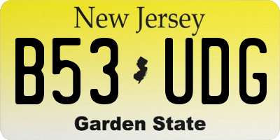 NJ license plate B53UDG