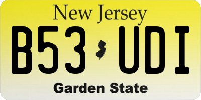 NJ license plate B53UDI