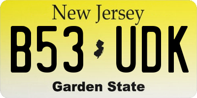 NJ license plate B53UDK