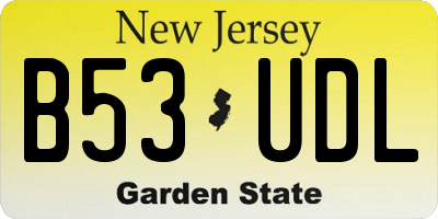 NJ license plate B53UDL