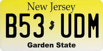 NJ license plate B53UDM