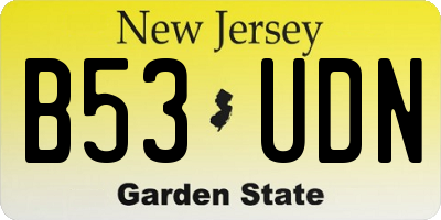 NJ license plate B53UDN