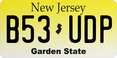 NJ license plate B53UDP
