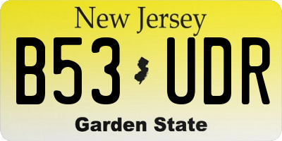 NJ license plate B53UDR