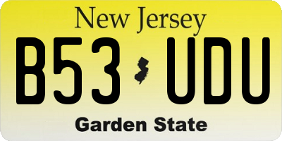 NJ license plate B53UDU