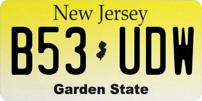 NJ license plate B53UDW