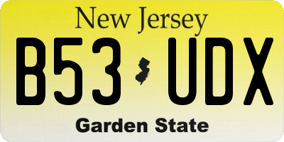 NJ license plate B53UDX