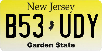 NJ license plate B53UDY