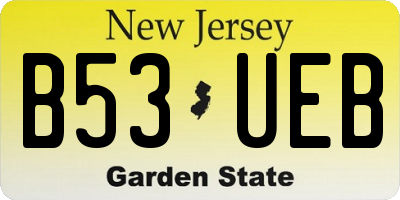 NJ license plate B53UEB