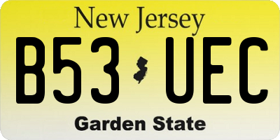 NJ license plate B53UEC