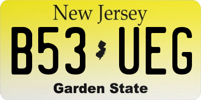 NJ license plate B53UEG