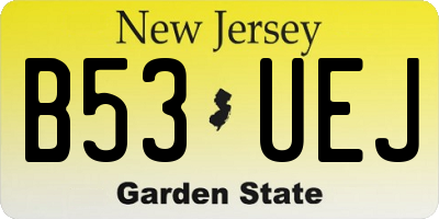 NJ license plate B53UEJ
