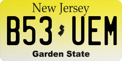 NJ license plate B53UEM