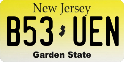 NJ license plate B53UEN