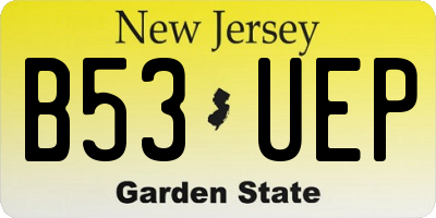 NJ license plate B53UEP