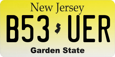 NJ license plate B53UER