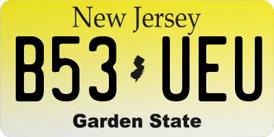 NJ license plate B53UEU