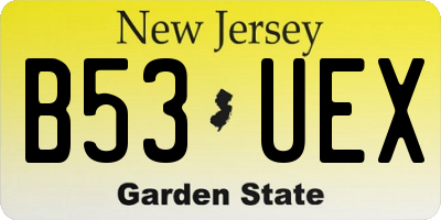 NJ license plate B53UEX