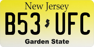 NJ license plate B53UFC