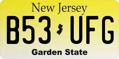 NJ license plate B53UFG