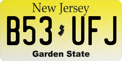 NJ license plate B53UFJ