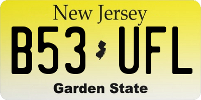 NJ license plate B53UFL