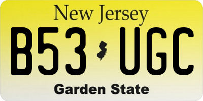 NJ license plate B53UGC