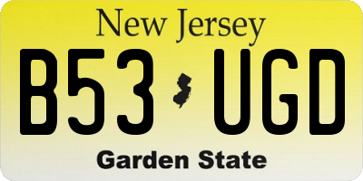 NJ license plate B53UGD