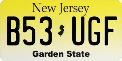 NJ license plate B53UGF