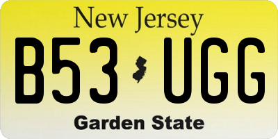 NJ license plate B53UGG