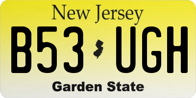 NJ license plate B53UGH