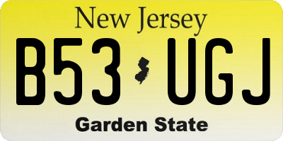 NJ license plate B53UGJ
