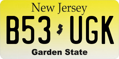 NJ license plate B53UGK