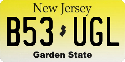 NJ license plate B53UGL