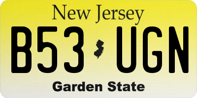 NJ license plate B53UGN