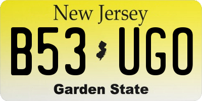 NJ license plate B53UGO