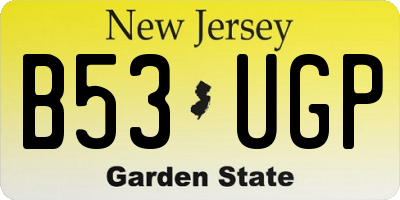 NJ license plate B53UGP