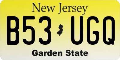 NJ license plate B53UGQ