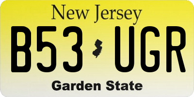 NJ license plate B53UGR