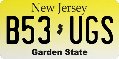NJ license plate B53UGS