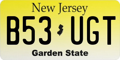 NJ license plate B53UGT