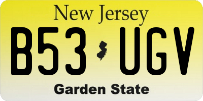 NJ license plate B53UGV