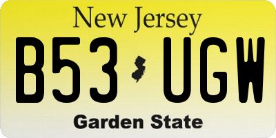 NJ license plate B53UGW