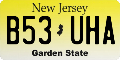 NJ license plate B53UHA