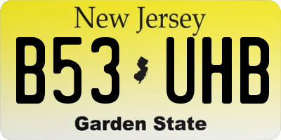 NJ license plate B53UHB