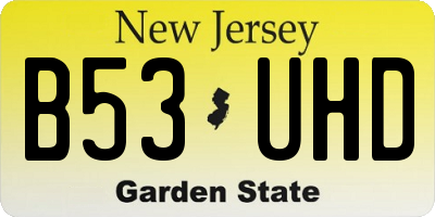 NJ license plate B53UHD