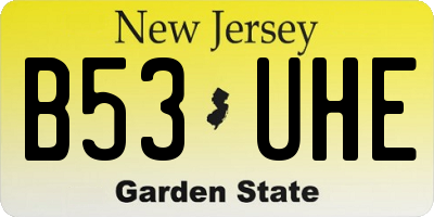 NJ license plate B53UHE